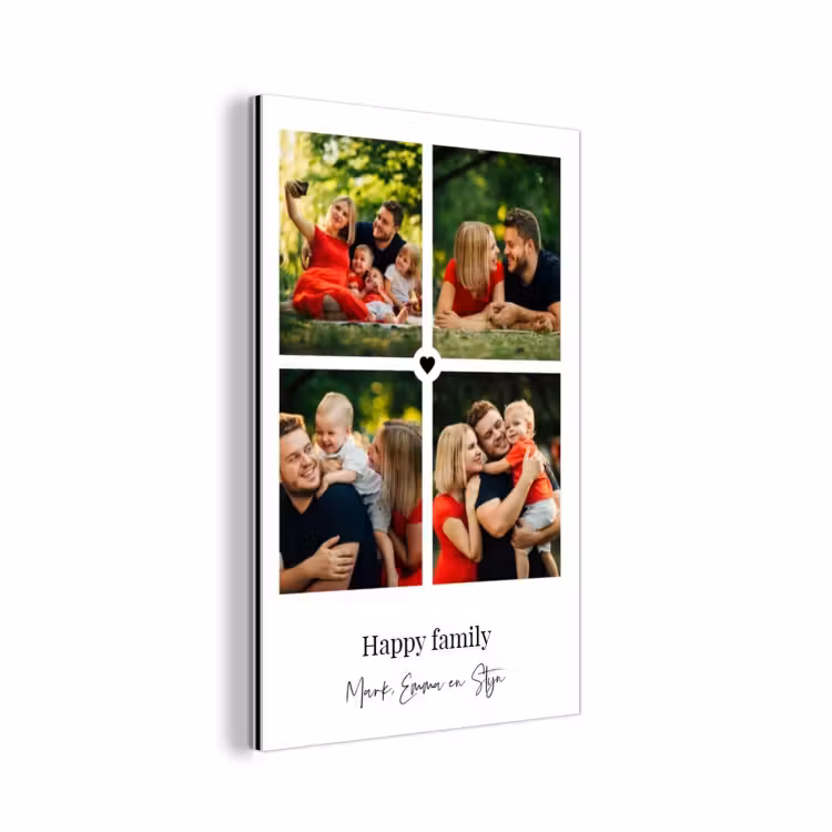 Aluminium schilderij - Happy Family - Collage - 4 Foto's — 1