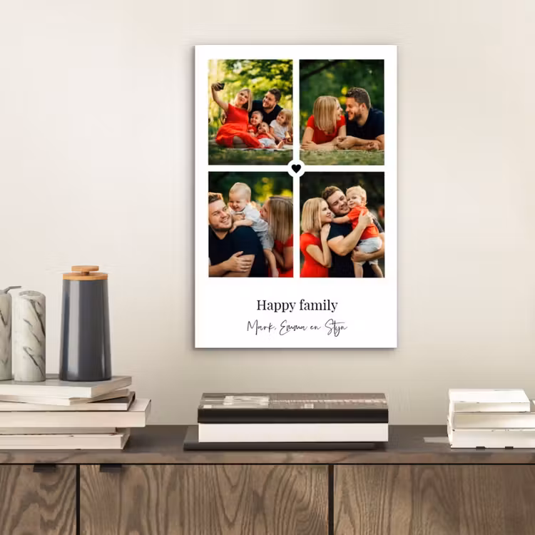 Aluminium schilderij - Happy Family - Collage - 4 Foto's — 2