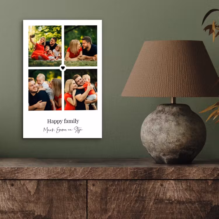 Aluminium schilderij - Happy Family - Collage - 4 Foto's — 3