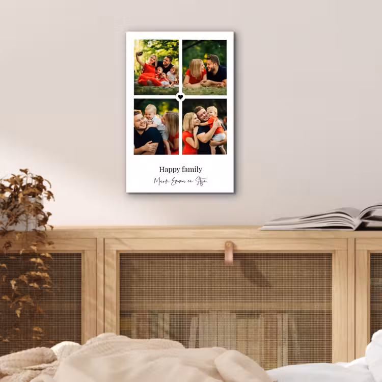 Aluminium schilderij - Happy Family - Collage - 4 Foto's — 4