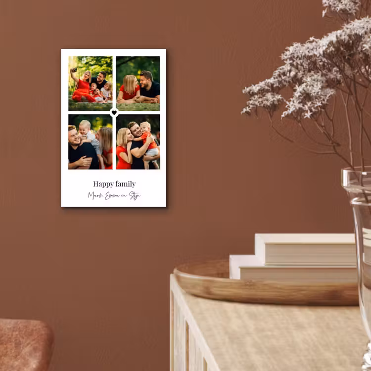 Aluminium schilderij - Happy Family - Collage - 4 Foto's — 5