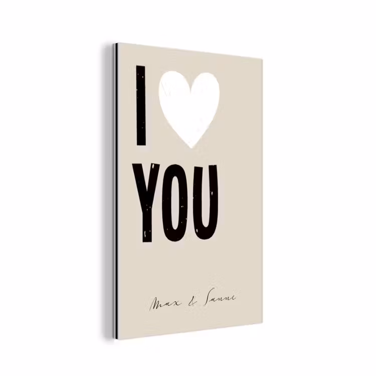 Aluminium schilderij - I Love You — 1