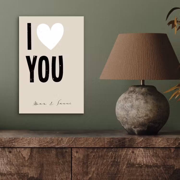 Aluminium schilderij - I Love You — 3