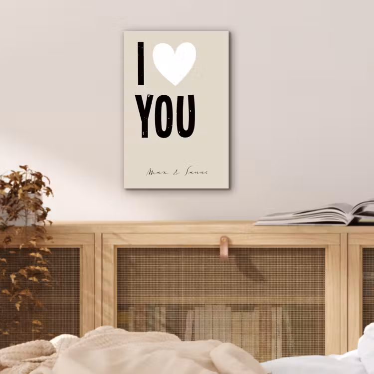 Aluminium schilderij - I Love You — 4