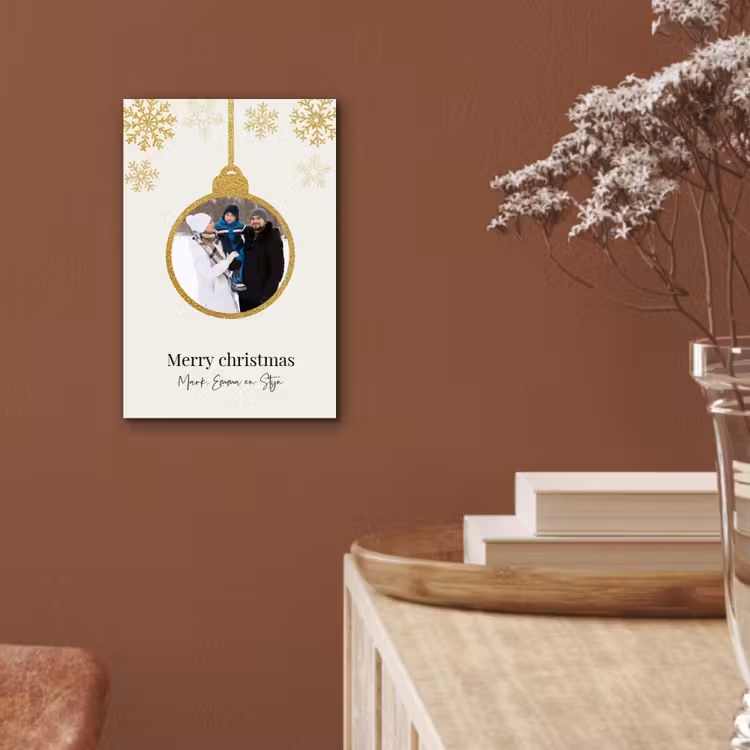 Aluminium schilderij - Kerstbal - Merry Christmas - Kerst — 5