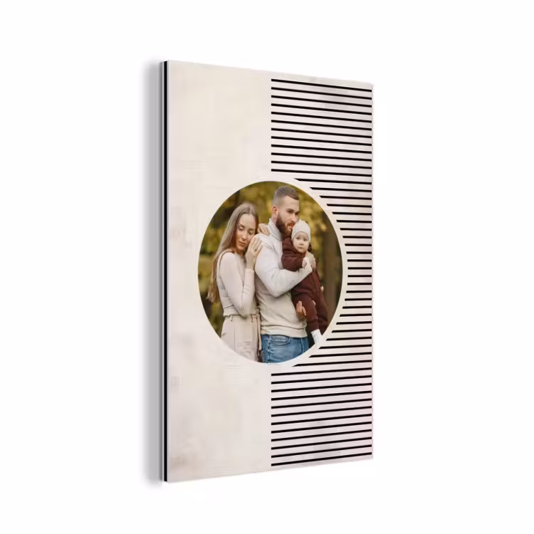Aluminium schilderij - Ronde foto met modern lijnpatroon — 1