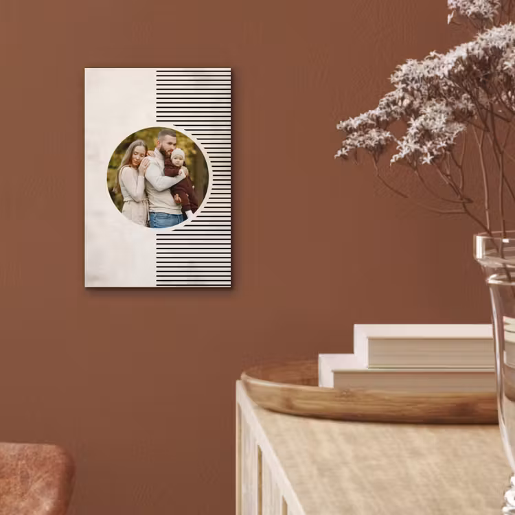 Aluminium schilderij - Ronde foto met modern lijnpatroon — 5