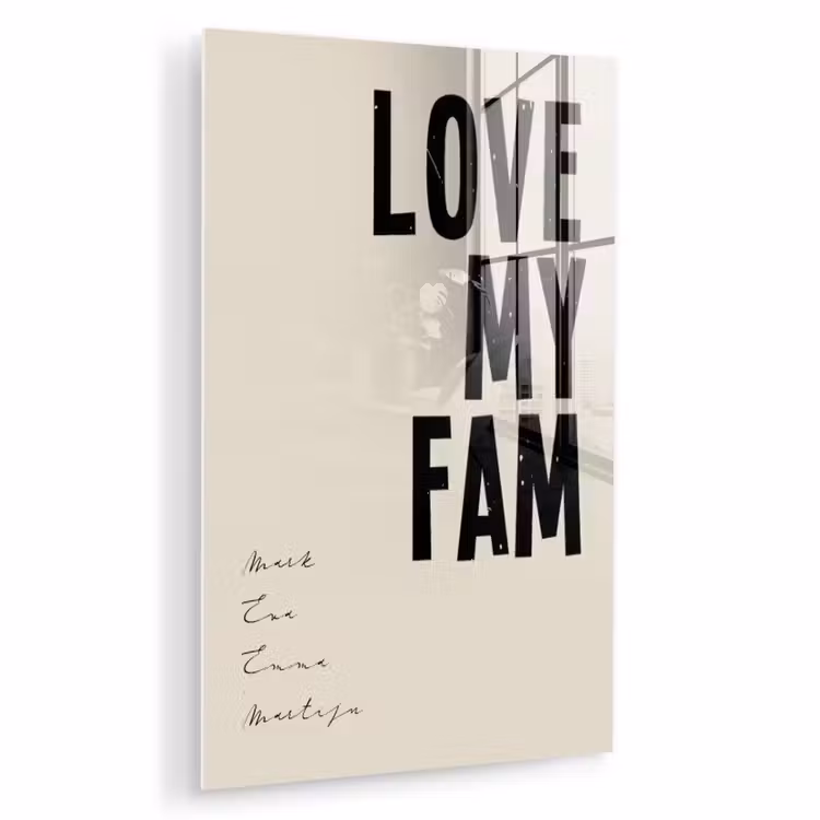 Gepersonaliseerd glas schilderij - Love My Fam — 1