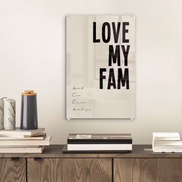 Gepersonaliseerd glas schilderij - Love My Fam — 2