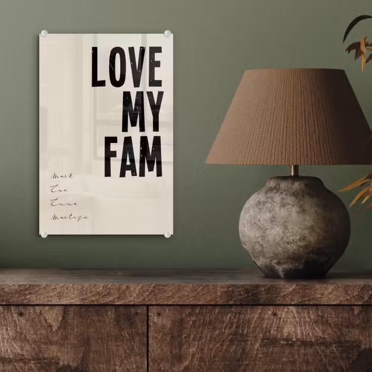 Gepersonaliseerd glas schilderij - Love My Fam — 4