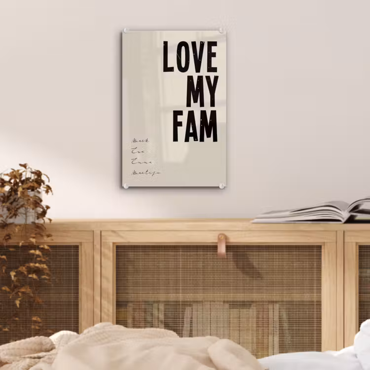 Gepersonaliseerd glas schilderij - Love My Fam — 5