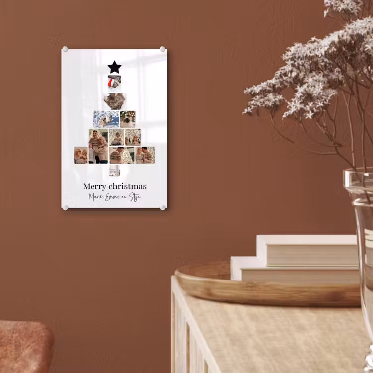 Gepersonaliseerd glas schilderij - Merry Christmas - Collage — 6