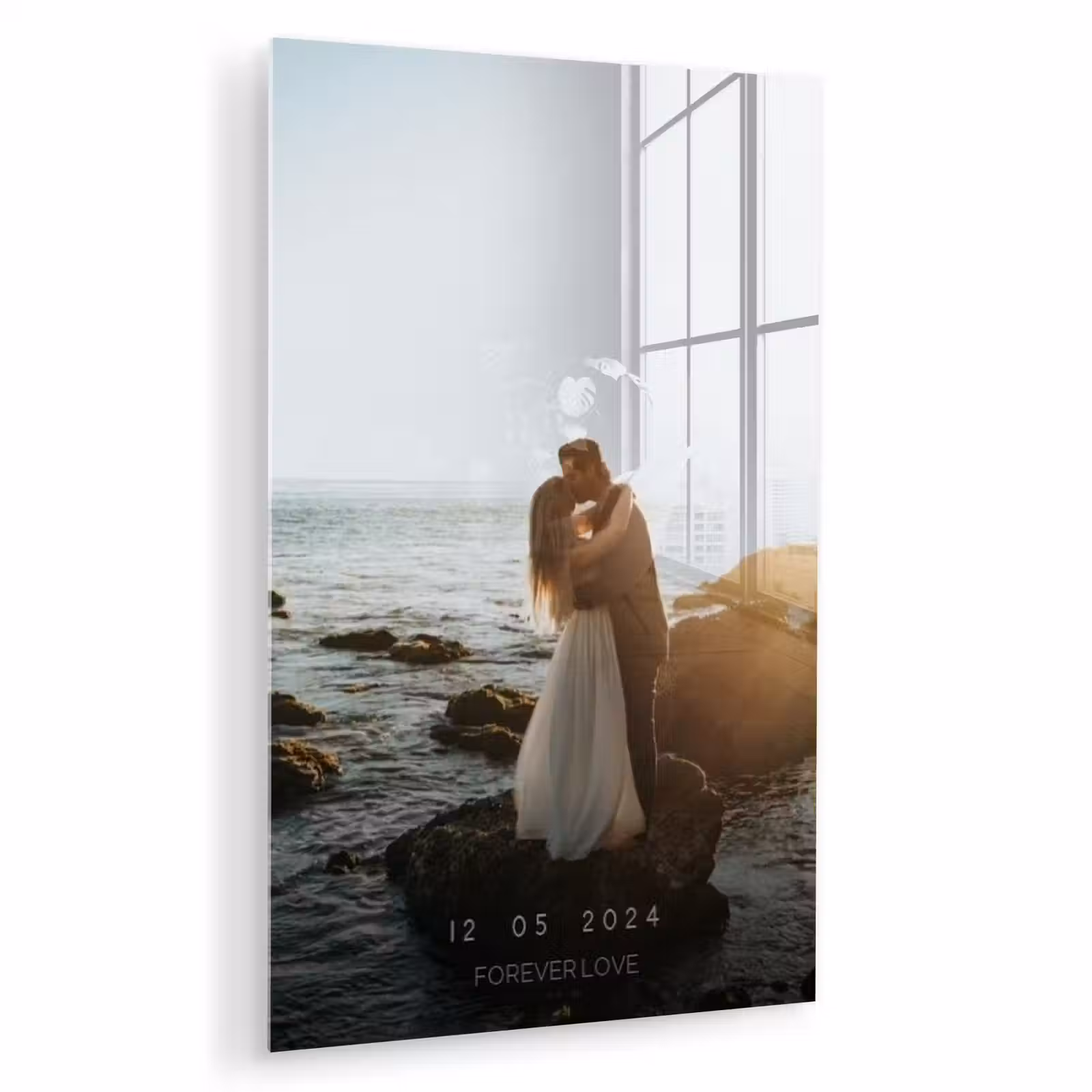 Gepersonaliseerd glas schilderij - Forever Love - Datum - Jubileum — 1