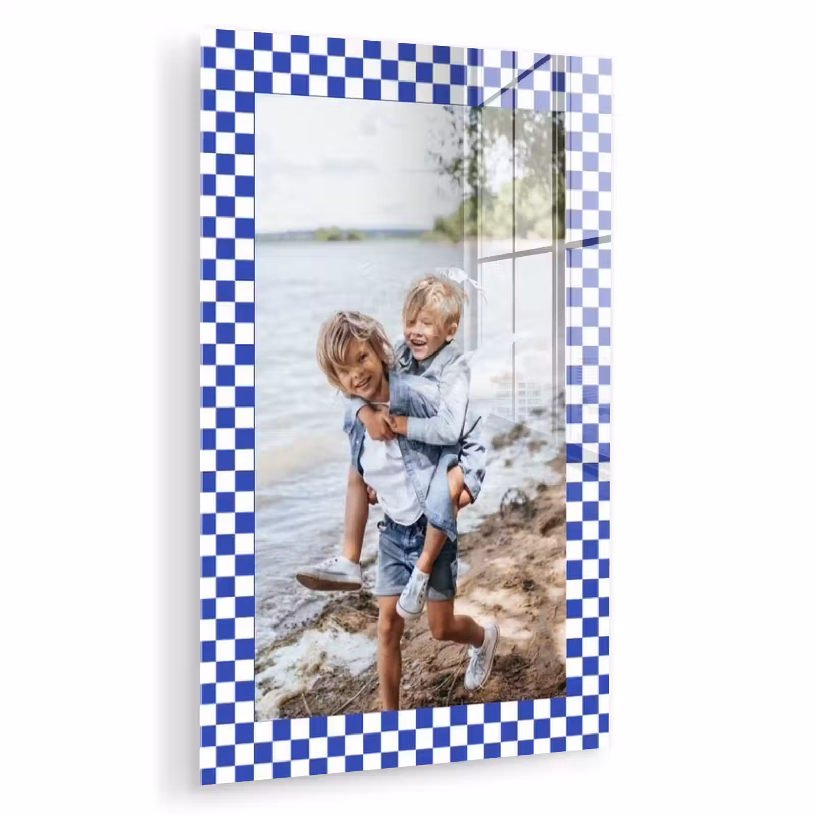 Gepersonaliseerd glas schilderij - Geruite border — 1