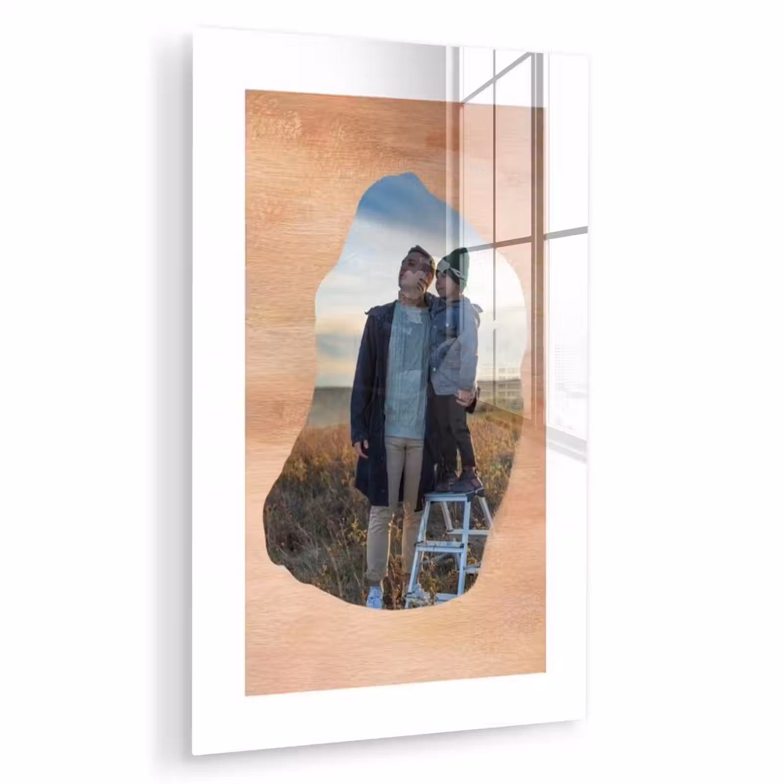 Gepersonaliseerd glas schilderij - Hout - Organische Vorm — 1