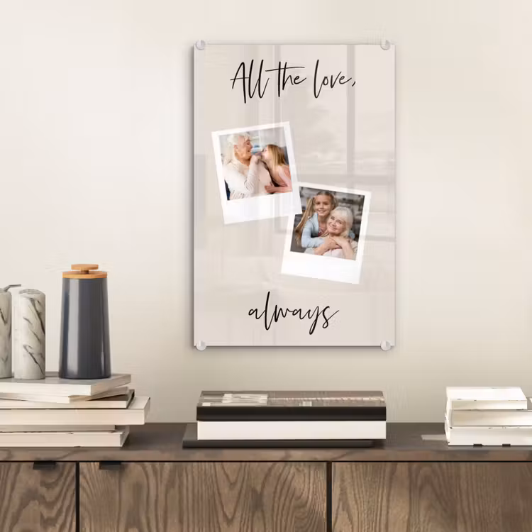 Gepersonaliseerd glas schilderij - All The Love, Always — 2
