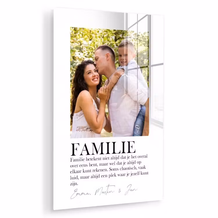 Gepersonaliseerd glas schilderij - Familie Betekenis - Collage — 1