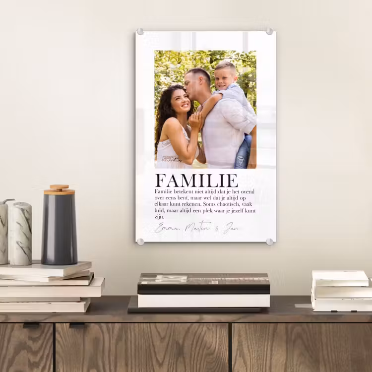 Gepersonaliseerd glas schilderij - Familie Betekenis - Collage — 2