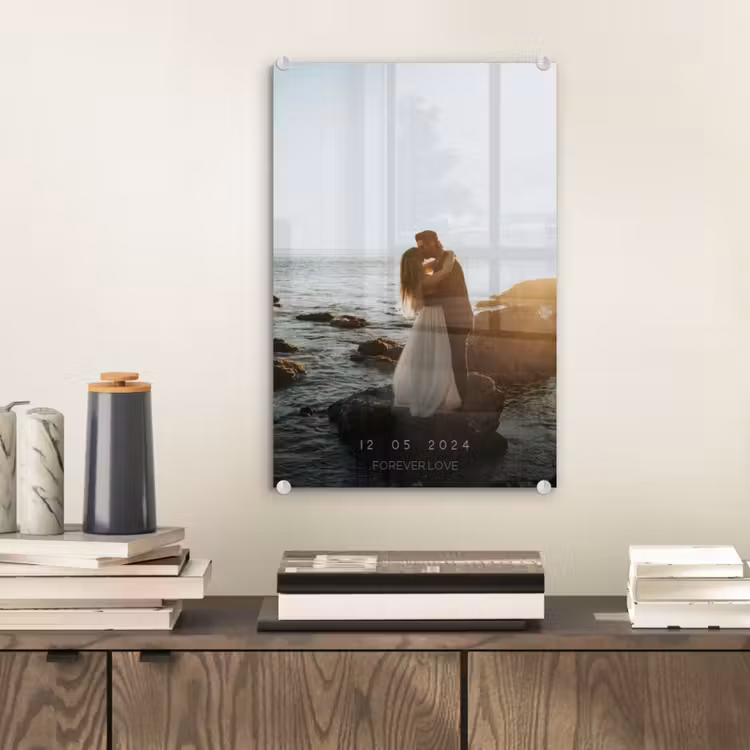 Gepersonaliseerd glas schilderij - Forever Love - Datum - Jubileum — 2