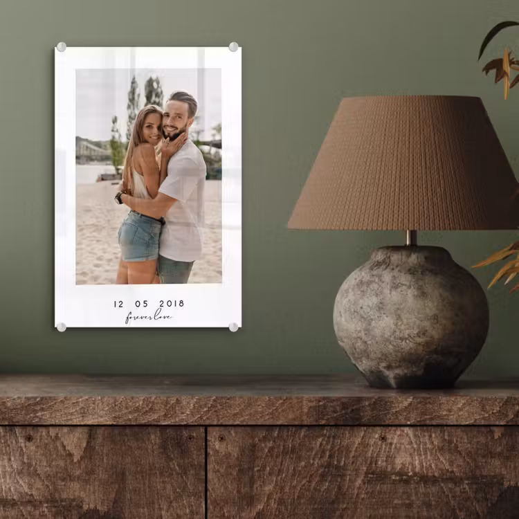 Gepersonaliseerd glas schilderij - Forever Love - Witte Border — 4