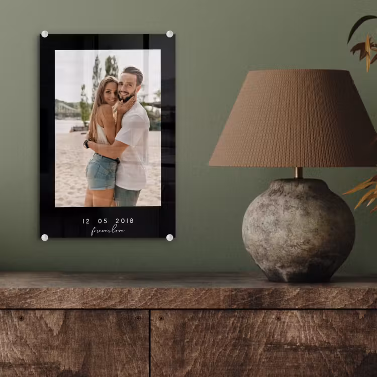 Gepersonaliseerd glas schilderij - Forever Love - Zwarte Border — 4