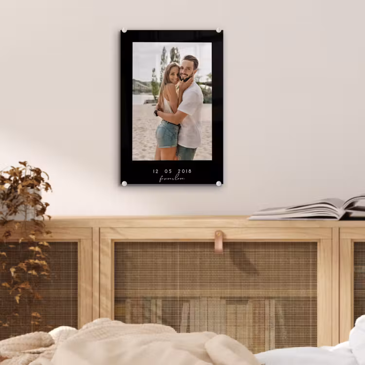 Gepersonaliseerd glas schilderij - Forever Love - Zwarte Border — 5