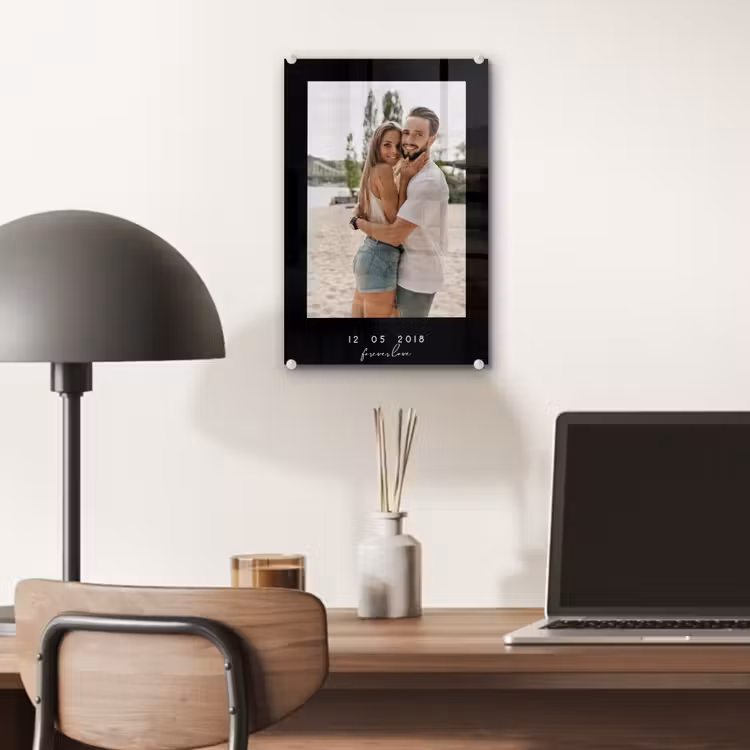 Gepersonaliseerd glas schilderij - Forever Love - Zwarte Border — 7