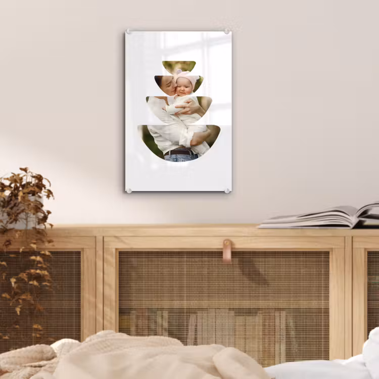 Gepersonaliseerd glas schilderij - Foto in abstracte ronde vormen — 5
