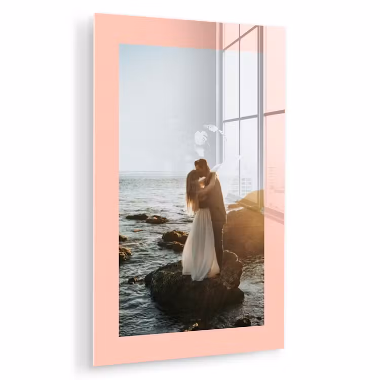 Gepersonaliseerd glas schilderij - Foto met roze border — 1