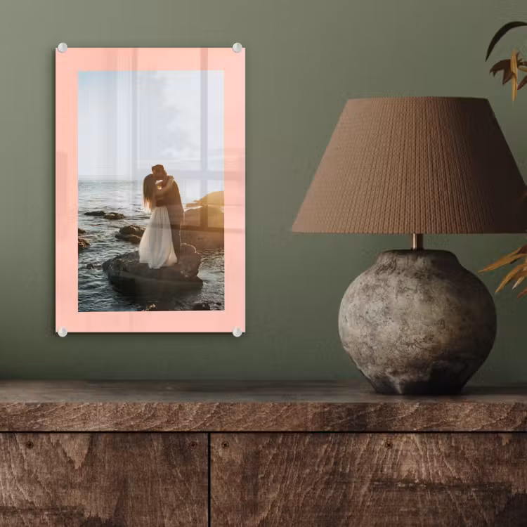 Gepersonaliseerd glas schilderij - Foto met roze border — 4