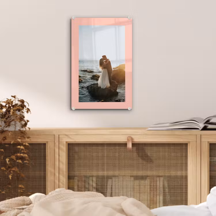 Gepersonaliseerd glas schilderij - Foto met roze border — 5
