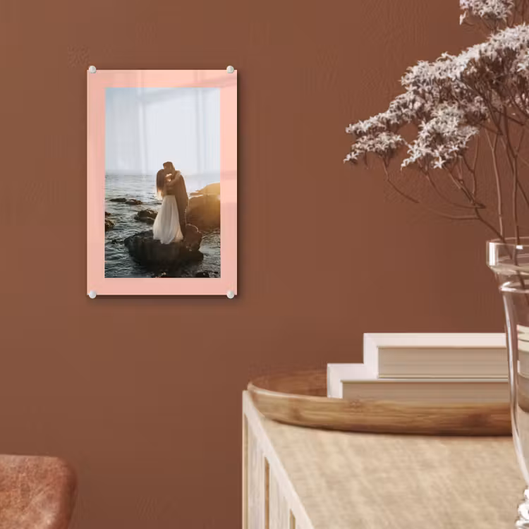Gepersonaliseerd glas schilderij - Foto met roze border — 6