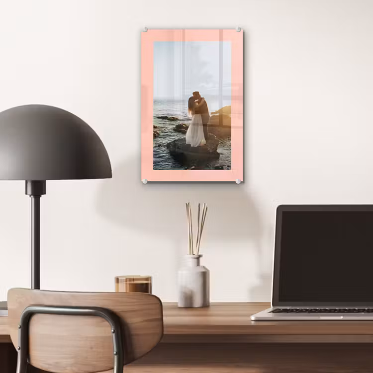 Gepersonaliseerd glas schilderij - Foto met roze border — 7