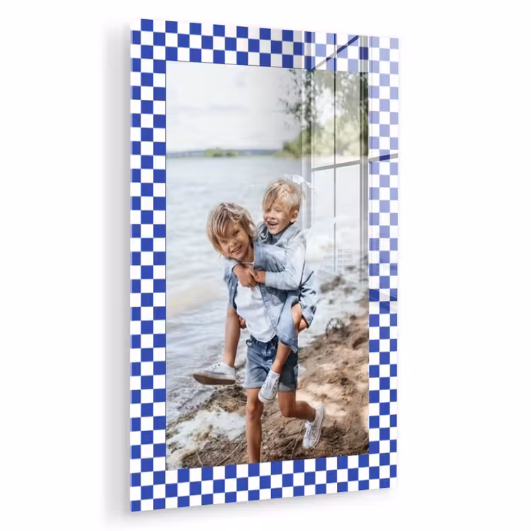 Gepersonaliseerd glas schilderij - Geruite border — 1