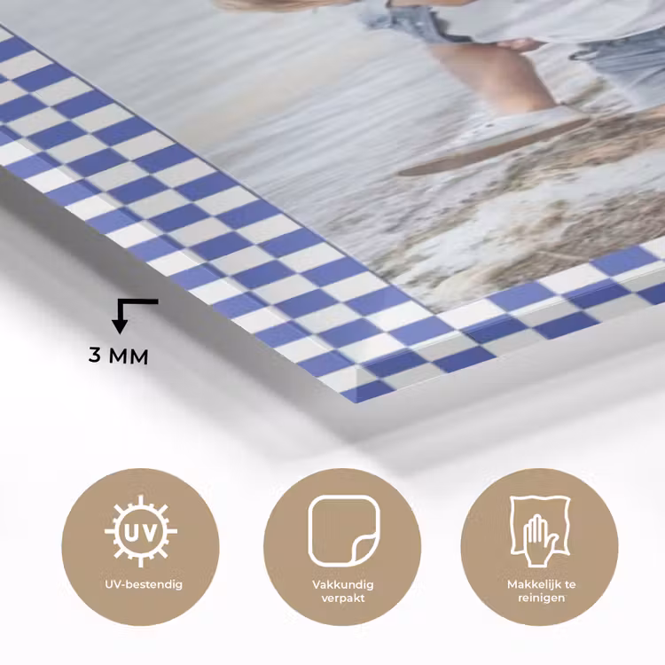 Gepersonaliseerd glas schilderij - Geruite border — 3