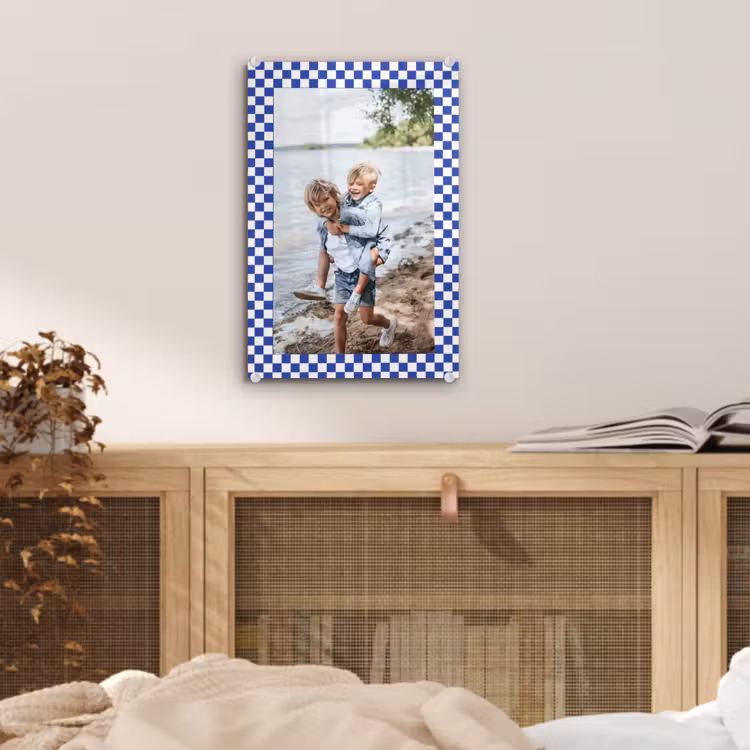 Gepersonaliseerd glas schilderij - Geruite border — 5