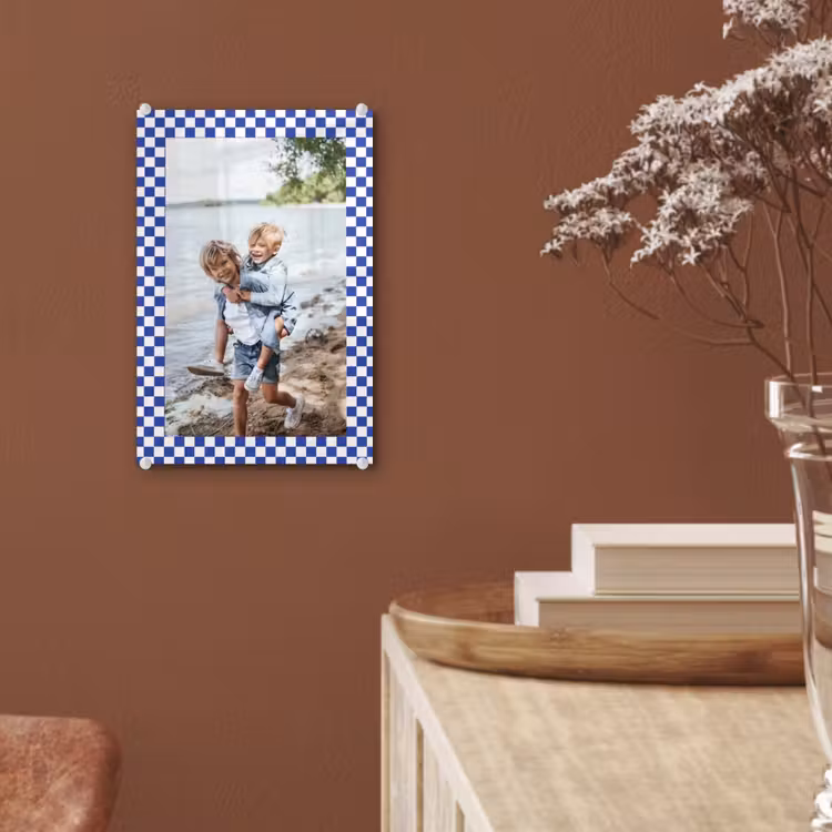 Gepersonaliseerd glas schilderij - Geruite border — 6