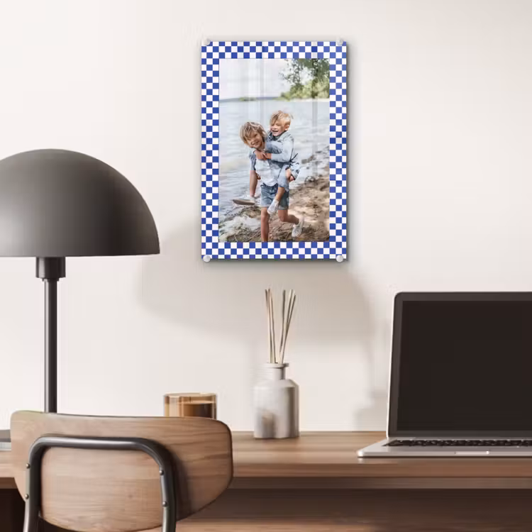 Gepersonaliseerd glas schilderij - Geruite border — 7