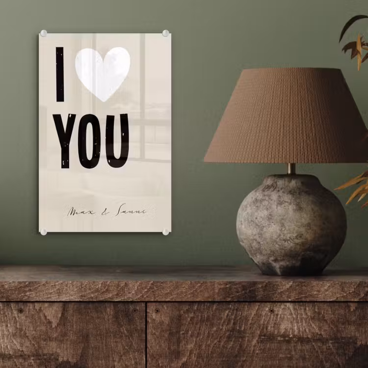 Gepersonaliseerd glas schilderij - I Love You — 4