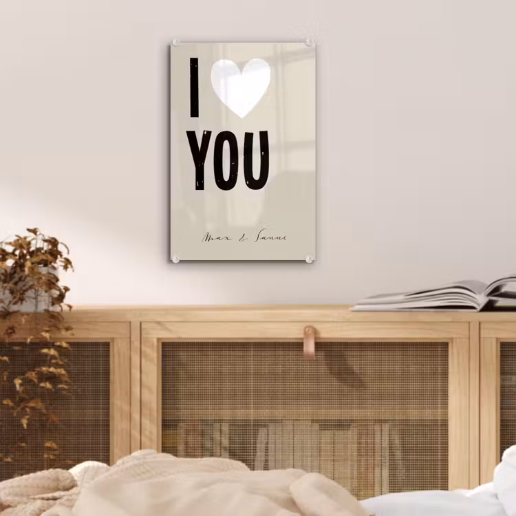 Gepersonaliseerd glas schilderij - I Love You — 5