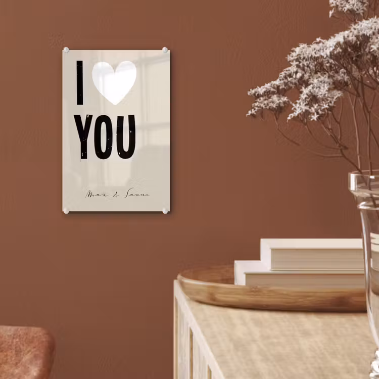 Gepersonaliseerd glas schilderij - I Love You — 6