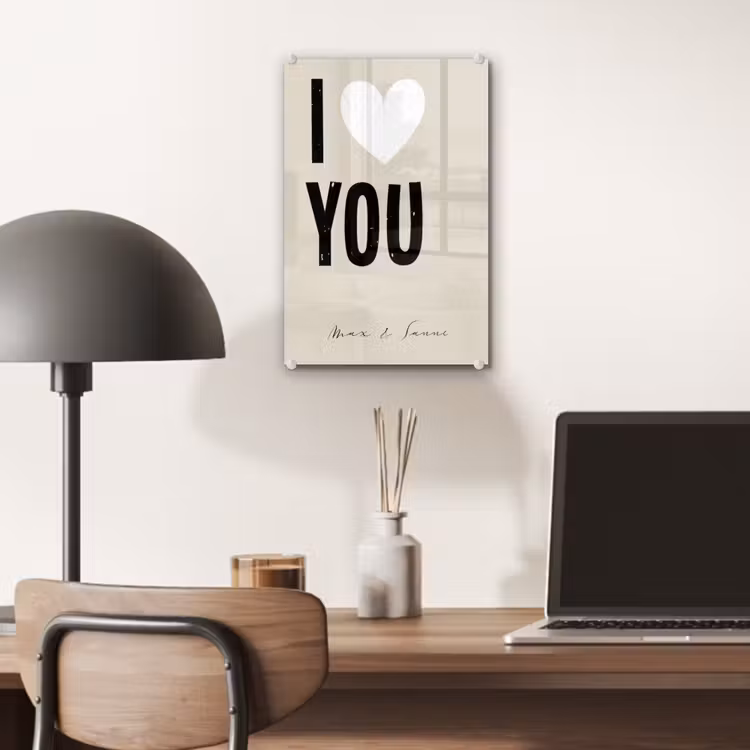 Gepersonaliseerd glas schilderij - I Love You — 7