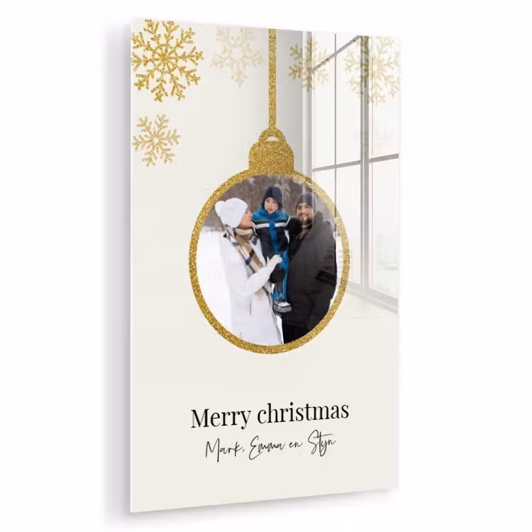 Gepersonaliseerd glas schilderij - Kerstbal - Merry Christmas - Kerst — 1