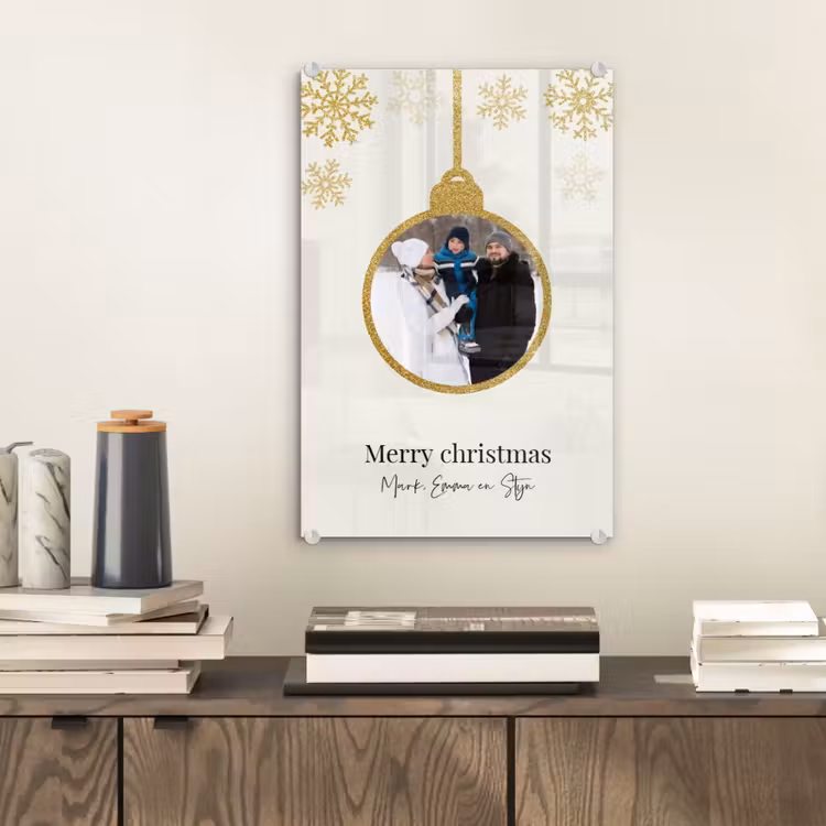 Gepersonaliseerd glas schilderij - Kerstbal - Merry Christmas - Kerst — 2
