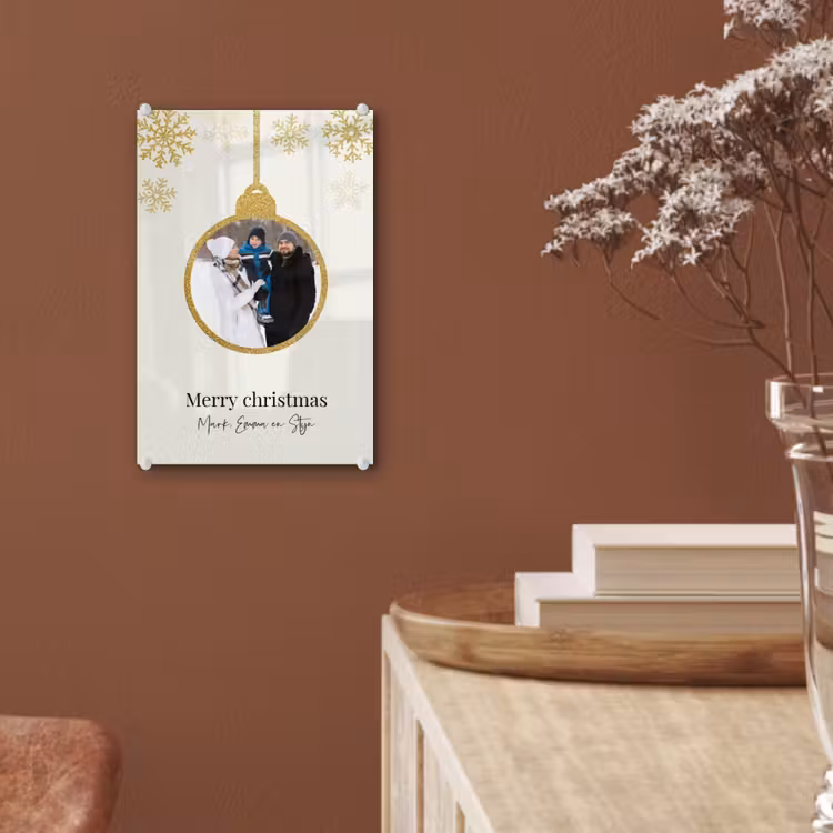 Gepersonaliseerd glas schilderij - Kerstbal - Merry Christmas - Kerst — 6