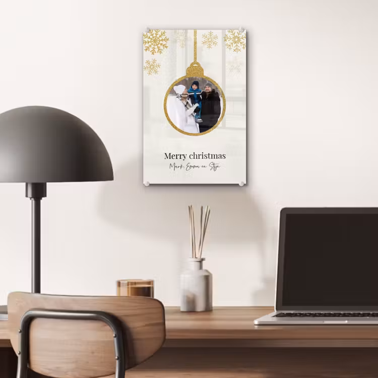 Gepersonaliseerd glas schilderij - Kerstbal - Merry Christmas - Kerst — 7