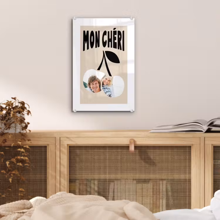 Gepersonaliseerd glas schilderij - Mon Chéri — 5