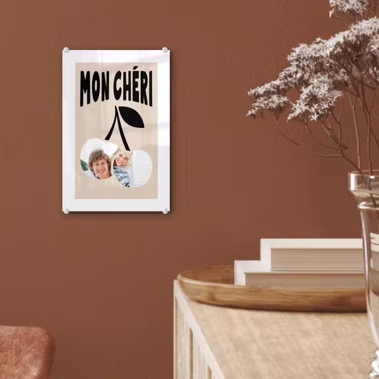 Gepersonaliseerd glas schilderij - Mon Chéri — 6