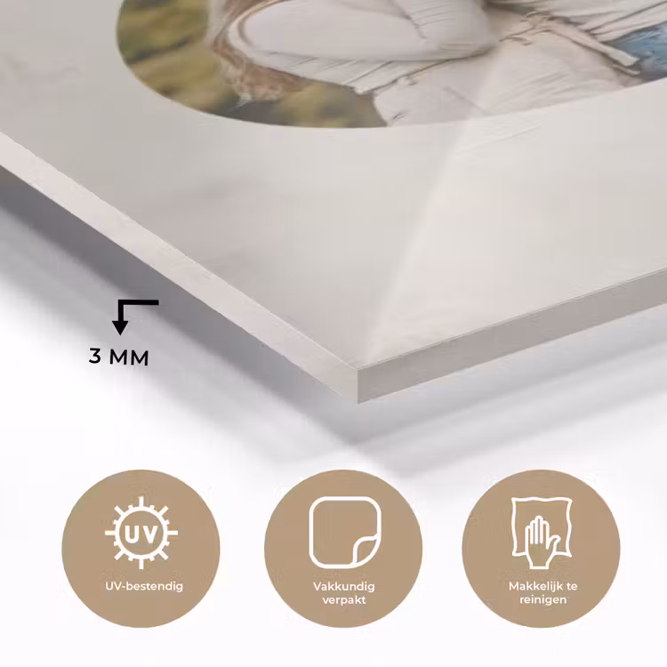 Gepersonaliseerd glas schilderij - Ronde foto met modern lijnpatroon — 3