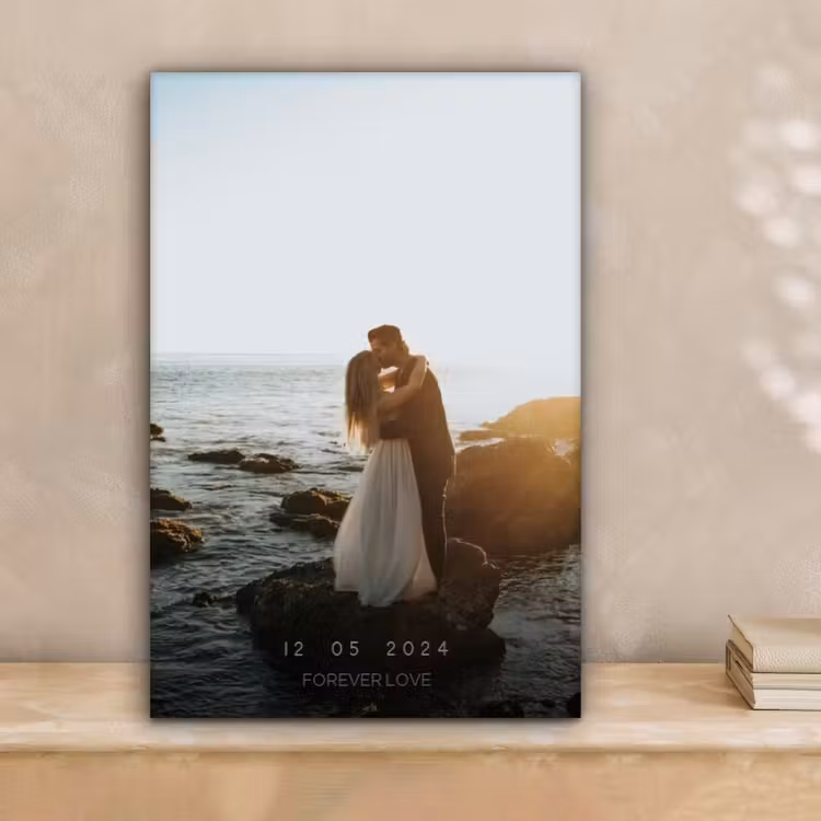 Gepersonaliseerd canvas schilderij - Forever Love - Datum - Jubileum — 2